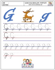 g harfi çizgi çalışması